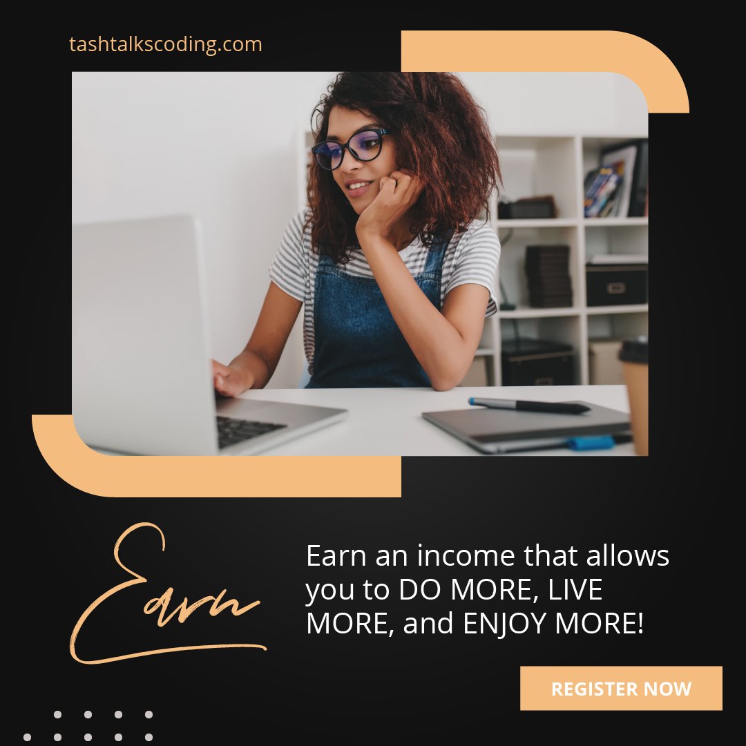 tashtalkscoding's tweet image. Earn an income that allows you to Do more, Live More and Enjoy More! 
Click the link to find out more: tashtalkscoding.com 🎉
#tashtalkscoding #careeradvancement #6figureincome #careerguide #flexibleschedule #worklifebalanced