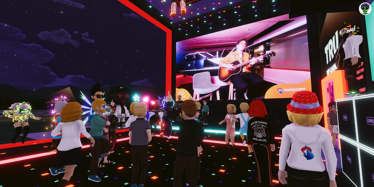 JsCoincollector's tweet photo. #Kamrad performing live in the #TruBandRoom! ๐คฏ๐ฅณ๐ถ๐ถ๐ถ At the @energy_ch #MetaSession! ๐ค๐ธ๐ถ๐ถ๐ถ
@decentraland #NFTcommunity #Metaverse @Uniquehorns_nft @Swisscom #DCL #DCLfam #TRU #MusicNFT #Decentraland https://t.co/7DNSwi4Ivw