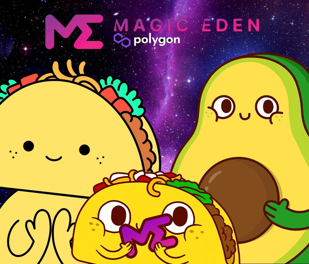 TacoTribe is live on Magic Eden 😏 🌮 

polygon.magiceden.io/collections/po…