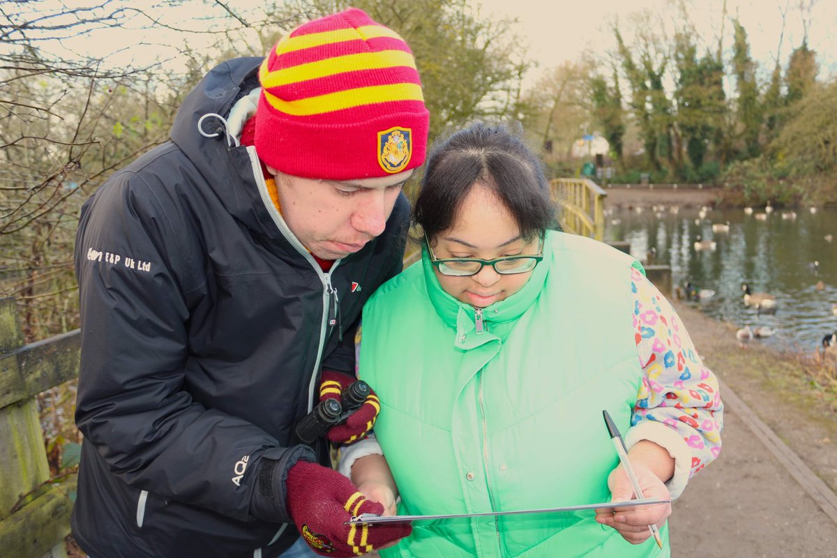 Practising our twitching skills at Reddish Vale today, ready for the <a href="/Natures_Voice/">RSPB</a> #BigGardenBirdWatch 
Lots of ducks &amp; geese, but it was the garden birds we were there for. We spotted coal &amp; blue tits, nuthatches, a wren, robins, blackbirds, magpies and a flock of parakeets !!!