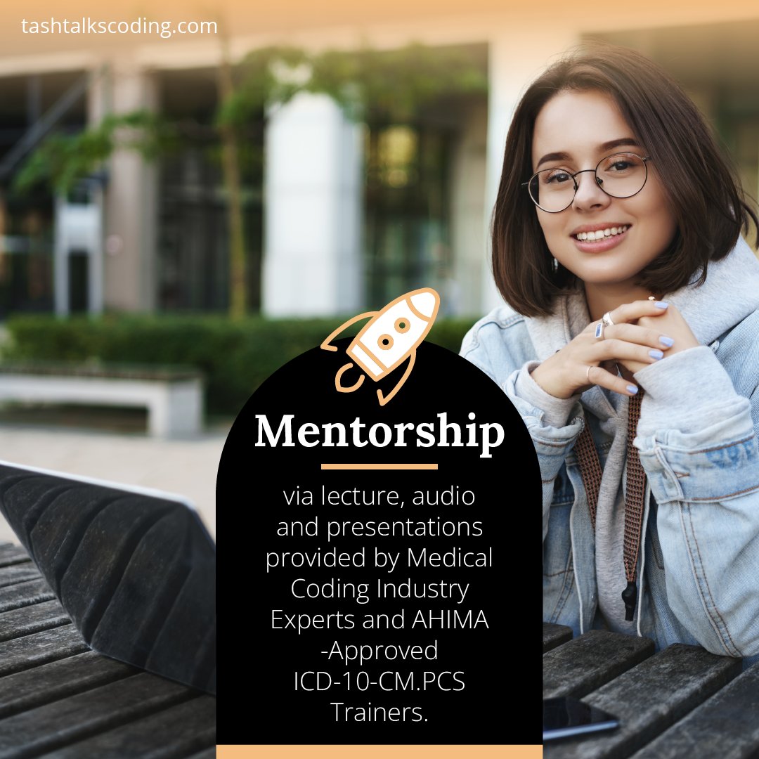 tashtalkscoding's tweet image. Mentorship via lecture, audio and presentations provided by Medical Coding Industry Experts and AHIMA-Approved-ICD-10-CM.PCS Trainers.
Click the link to find out more: tashtalkscoding.com 🎉
#tashtalkscoding #careeradvancement #6figureincome #careerguide