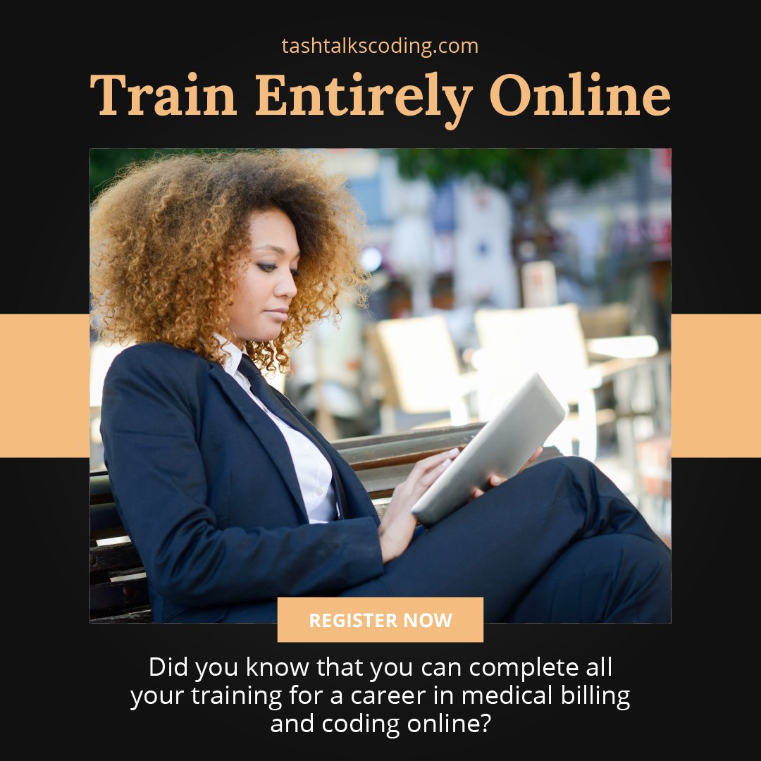 tashtalkscoding's tweet image. Did you that you can complete all your training for a career in a medical billing and coding online?
Click the link to find out more: tashtalkscoding.com 🎉
#tashtalkscoding #careeradvancement #6figureincome #careerguide #flexibleschedule #worklifebalanced