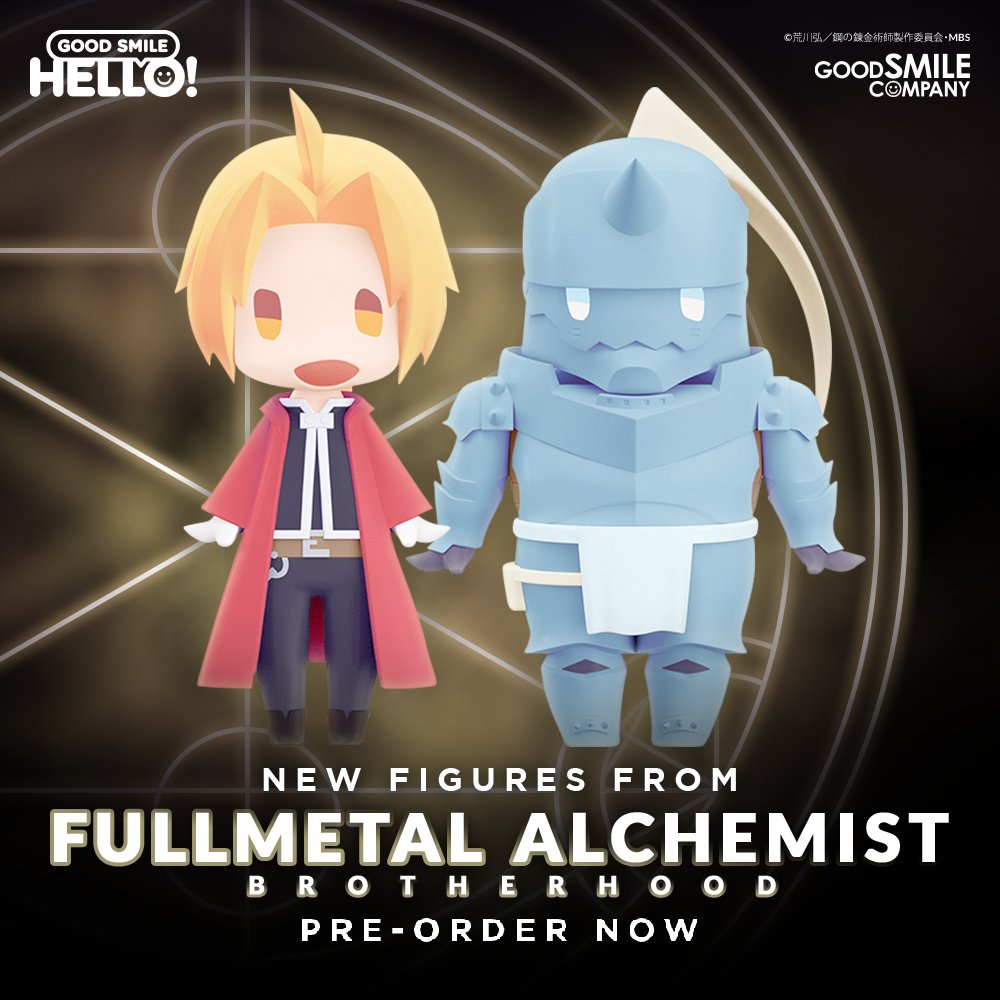 GoodSmile_US on X: We're transmuting HELLO! GOOD SMILE figures for you  from Fullmetal Alchemist: Brotherhood! Pre-orders for each of the Elric  Brothers, Edward and Alphonse, are open on GOODSMILE ONLINE SHOP US!