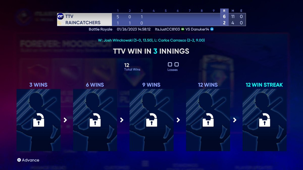 YoItsJustCC's tweet image. FIRST EVER 12-0 FLAWLESS LFGGG  #MLBTheShow23  #MLBTheShow22