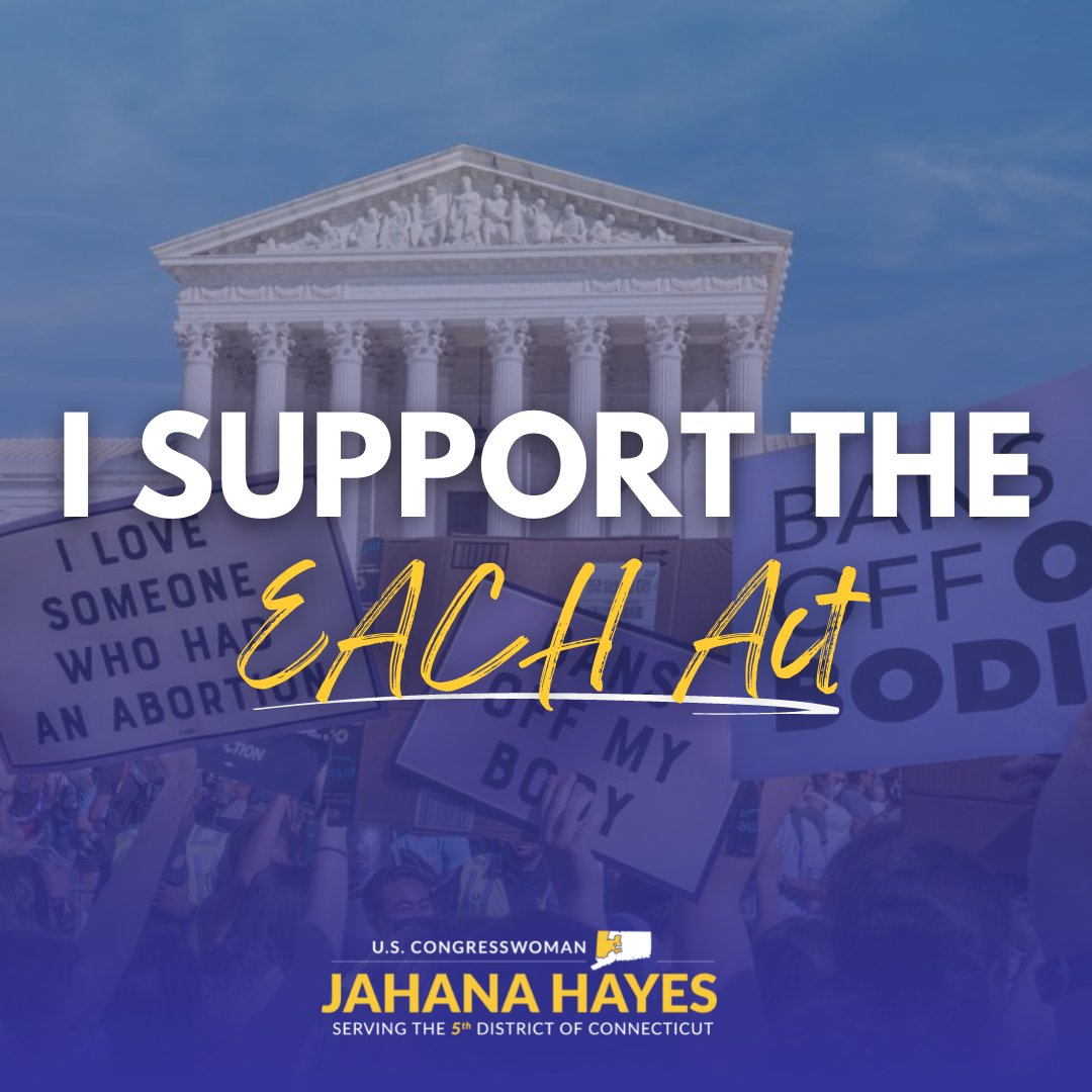 Abortion bans take away our ability to control our lives, bodies, futures, & dignity. As a co-sponsor of the EACH Act, I am fighting to protect equitable access to essential reproductive care so that no person faces any delayed health care or services #BansOffOurBodies #4EachOfUs