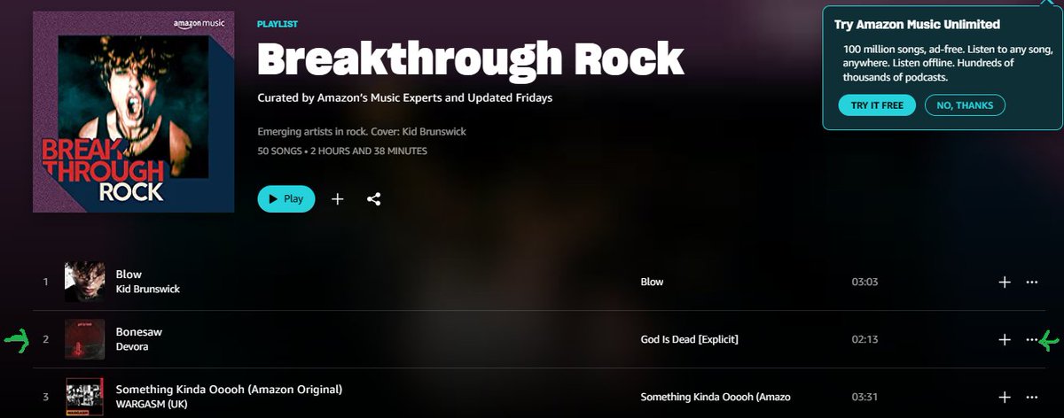 EdNPM's tweet photo. Our #ThursdayThoughts are that you should head over to @amazonmusic to listen to their #BreakthroughRock playlist - where @devoramusicxo new track #Bonesaw debuts @#2!  https://t.co/ukmntExaSF https://t.co/Cnct8Wy395