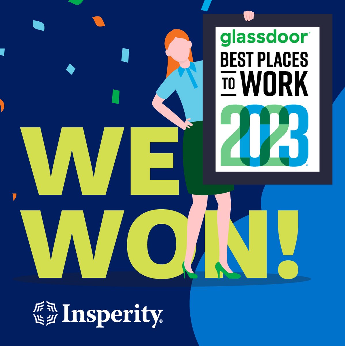 @Insperity has made the list of top 100 Best Places to Work 2023 by @glassdoor. We are #28 on the list, and I am so proud to work for a company that not only do I love, but others do too! bit.ly/3CDHFlB  

#TakeCareofYourPeople #GlassdoorBPTW