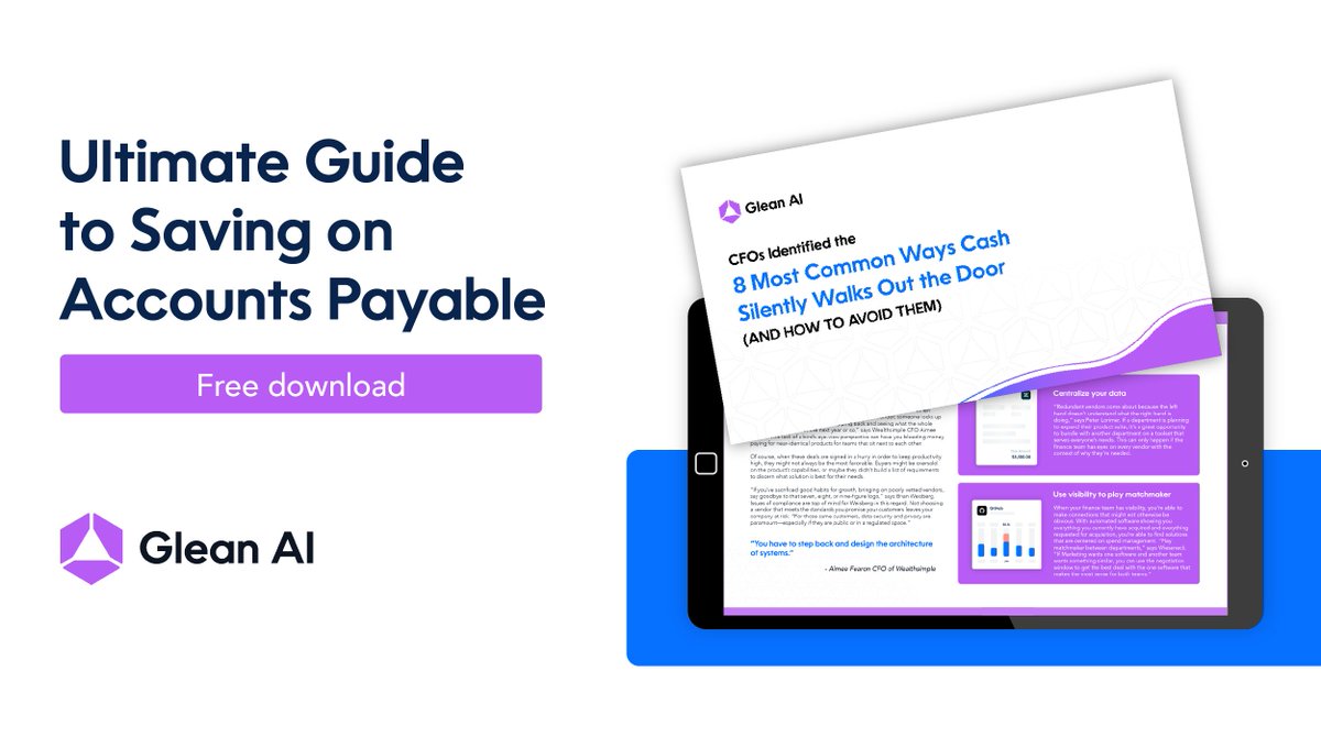 CFOs, want to boost your bottom line? Our Ebook "8 Common Ways Cash Silently Walks Out the Door" is packed with insights and tips to help you identify and prevent cash leaks in your business. Download now and start saving today!

glean.ai/8-ways-cash-si…