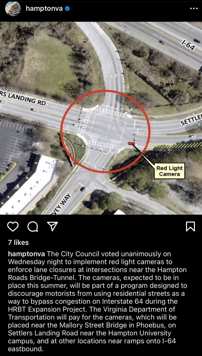 Red light cameras to be installed at intersections near the #HRBT