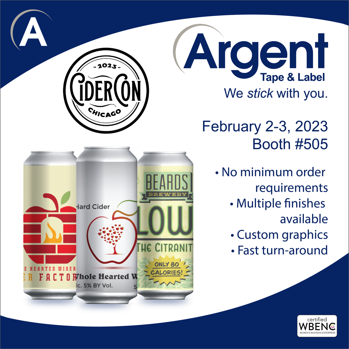 ArgentLabel's tweet image. Your cider is unique, so don&apos;t let it blend in! Make your cider stand out with our custom-printed labels! Find our label experts at CiderCon in Chicago, February 2-3, booth 505. #cidercon2023