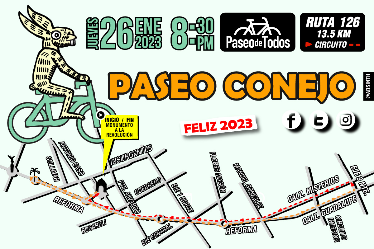 PaseodeTodos's tweet photo. Aquí compartimos la ruta de #PaseoConejo que haremos esta noche!

Y si al paseo quieres ir pero no tienes bicicleta, con @PorayBike podrás rentar

Info: 5513947714
Paseo de la Reforma 24, Centro en el metro Hidalgo https://t.co/01buchmC7I