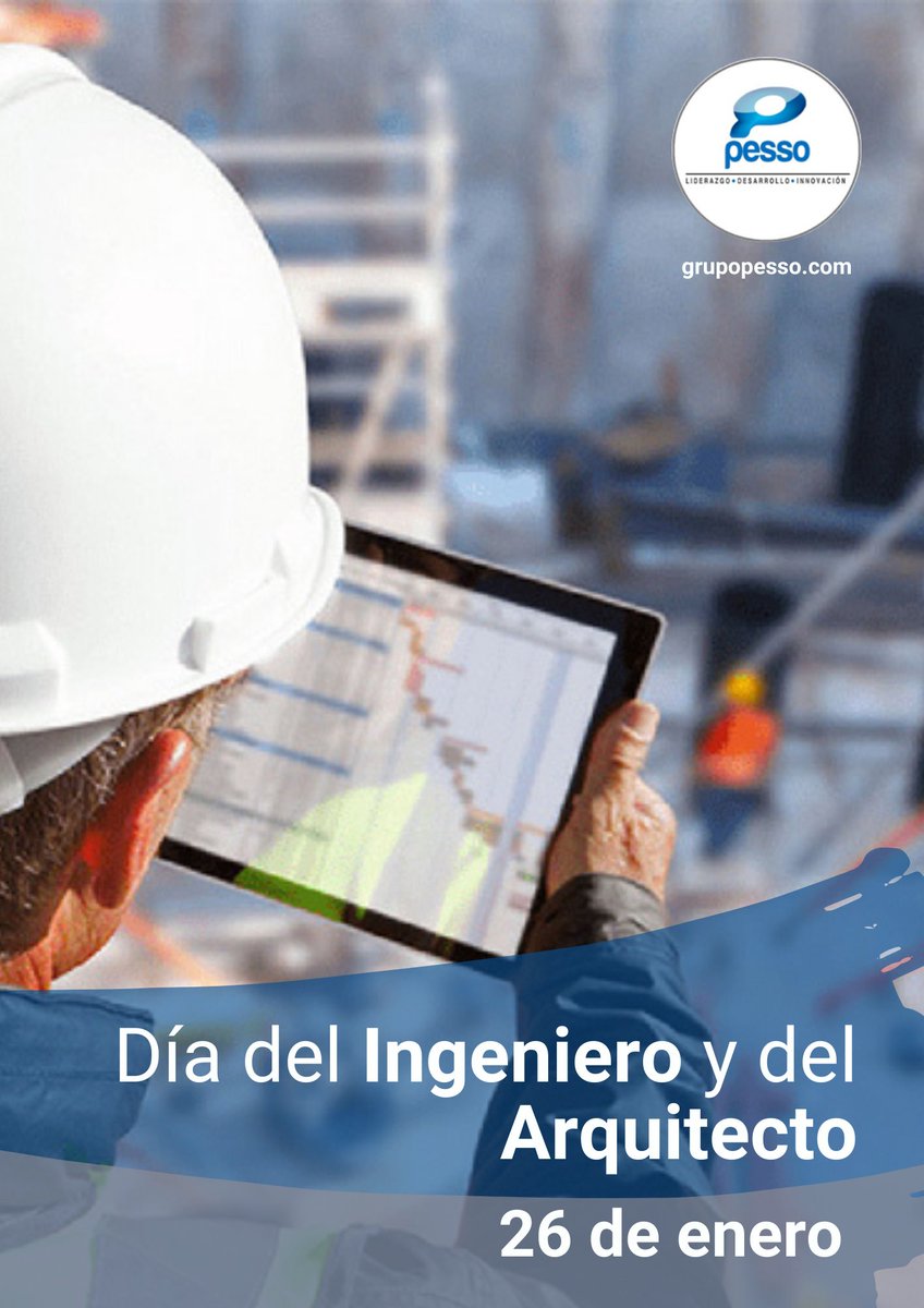 grupopessosa's tweet photo. #SomosPESSO Felicitamos en su día a los Ingenieros y Arquitectos hoy, 26 de enero en Panamá. Su ingenio, creatividad, innovación y habilidades contribuyen al crecimiento y desarrollo del país. Nuestro respecto y admiración siempre desde nuestra consultora GRUPO PESSO, S.A. https://t.co/LgzyM8hIzj