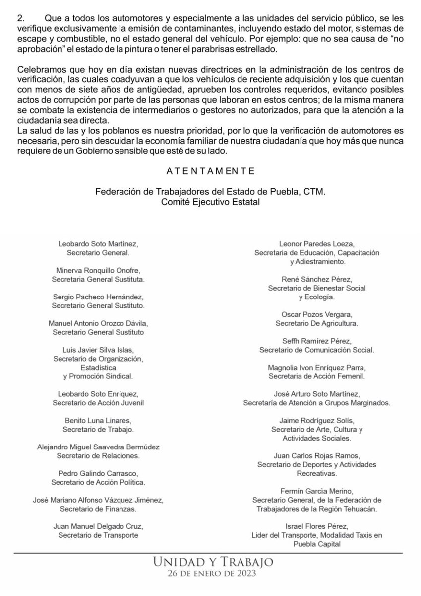 LOS SITIOS ADHERIDOS A LA CTM :
INNOVA-ANGELÓPOLIS
CRUCERO
TAXISTAS UNIDOS POR UN FIN
AZTECA
BOSQUES DE SAN SEBASTIÁN
IGNACIO ZARAGOZA
ESTAMOS DE ACUERDO CON EL CUMUNICADO EMITIDO POR <a href="/CTMPuebla/">CTM_FTPuebla</a> Y NUESTRO TOTAL APOYO A NUESTRO LÍDER <a href="/leobardosoto/">Leobardo Soto</a> <a href="/SergioSalomonC/">Sergio Salomón</a> <a href="/Gob_Puebla/">Gobierno de Puebla</a>