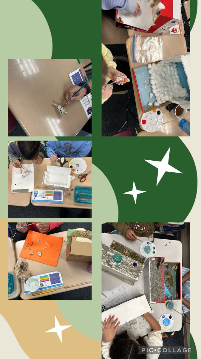 Adding the finishing touches on our animal habitat dioramas today. We can’t wait to share these with our families on Wednesday! <a href="/Lead_Mine/">Lead Mine Elementary</a> #makerspace