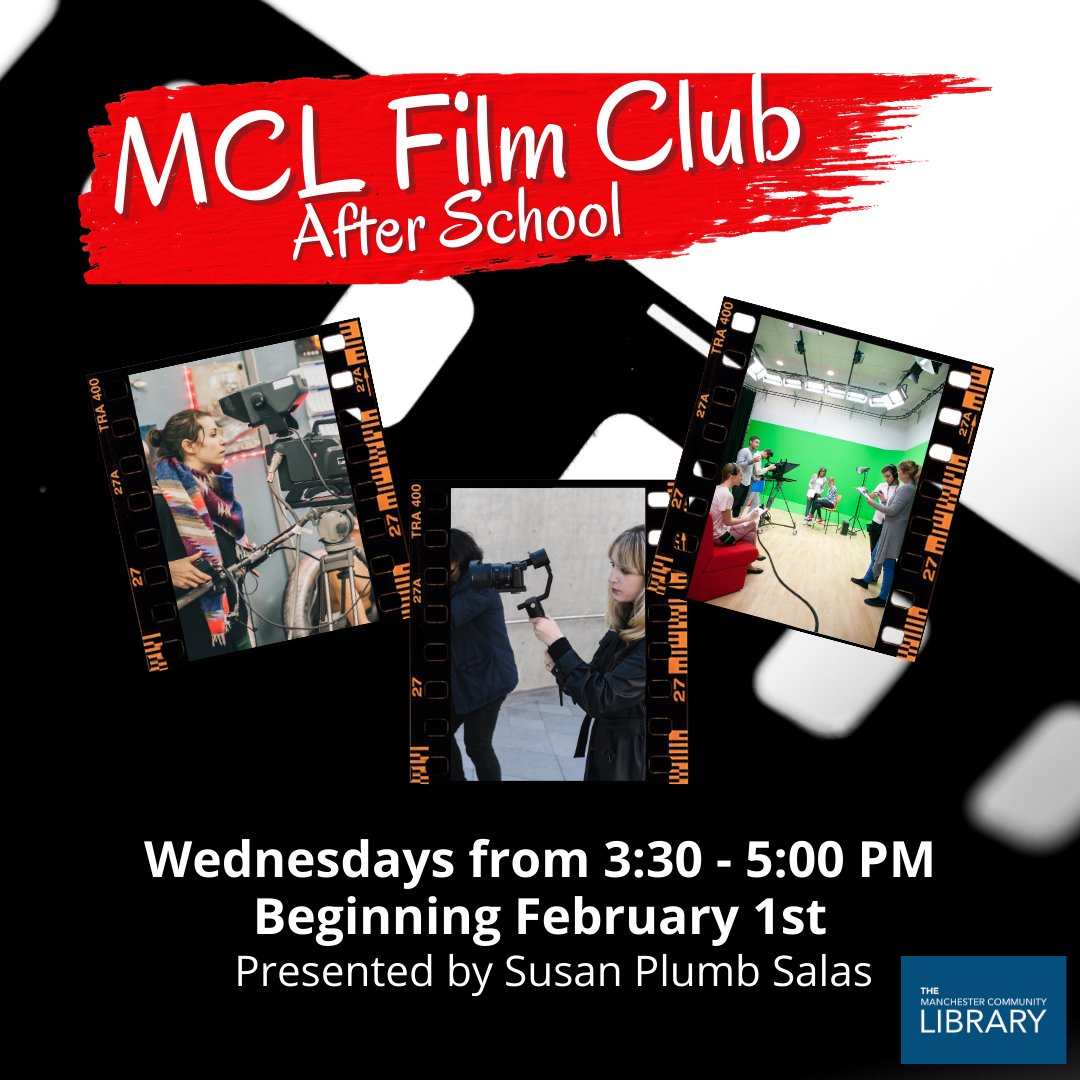 manchestervtLIB's tweet photo. Students ages 10+ are invited to experience this weekly after school program presented by Susan Plumb Salas! Students will explore storytelling and film making and bring stories to life. https://t.co/XawaJkx541

#FilmMaking #FilmMakersOfInstagram #MCLVT #ManchesterVT #StudentFilm https://t.co/ccLkq1UyJR