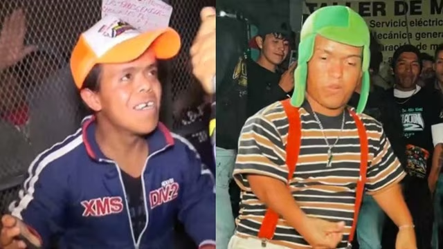 QueSeArma_'s tweet photo. Luego de la viralización de Medio Metro, en redes sociales aseguran que él no es el original, ya que el primer bailarín habría surgido en Puebla en 2018.

La dupla sensación en redes sociales inmortalizo los pasos prohibidos del bailarín vestido como El Chavo del 8. https://t.co/e3icRcOALe