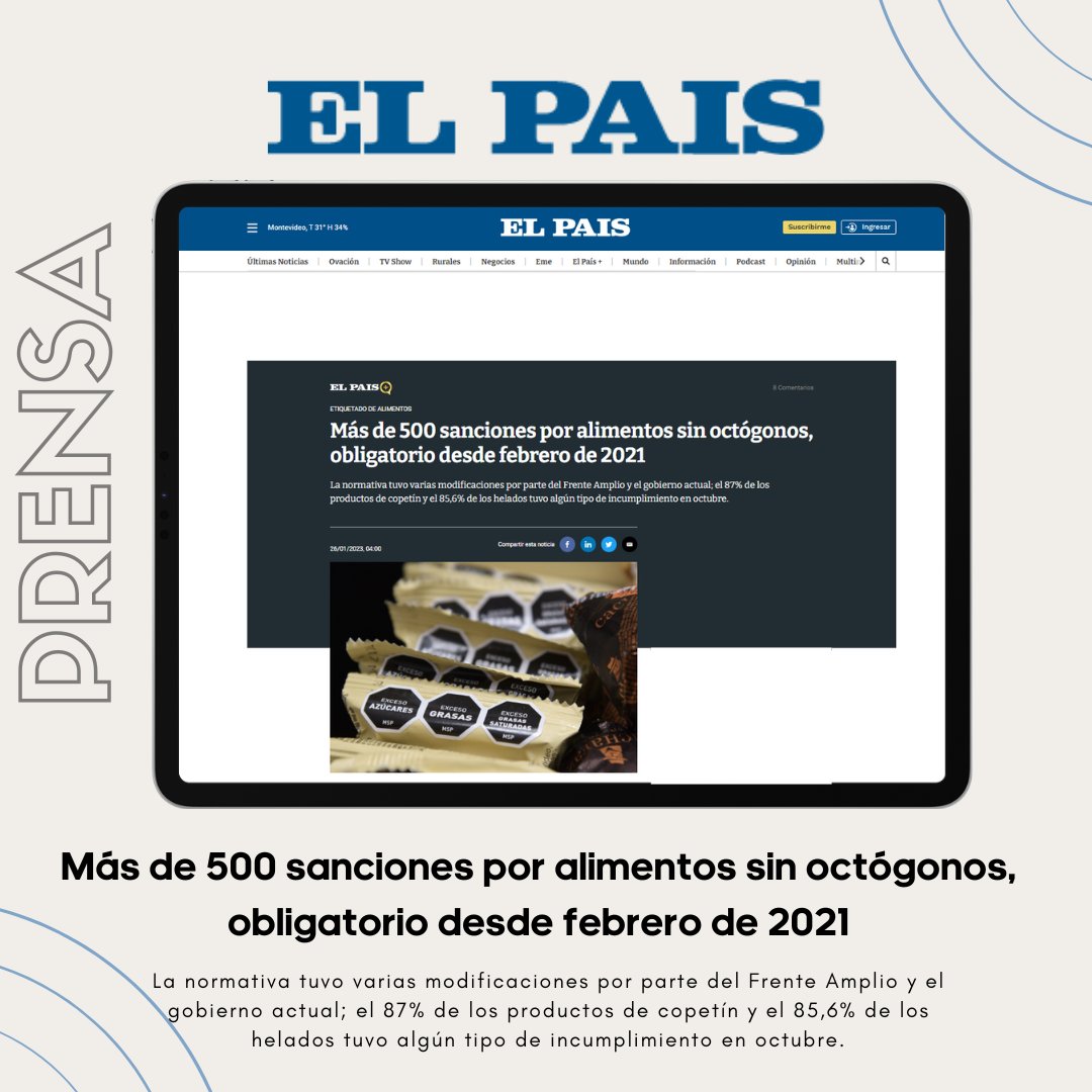 Productos que deberían llevar octógonos y no lo tienen: a 2 años de la obligatoriedad, hay infracciones entre el 70 y 90% de prod. y los consumidores no tienen forma de saber si el producto que eligen debería llevar #etiquetadouy 
elpais.com.uy/informacion/sa…
