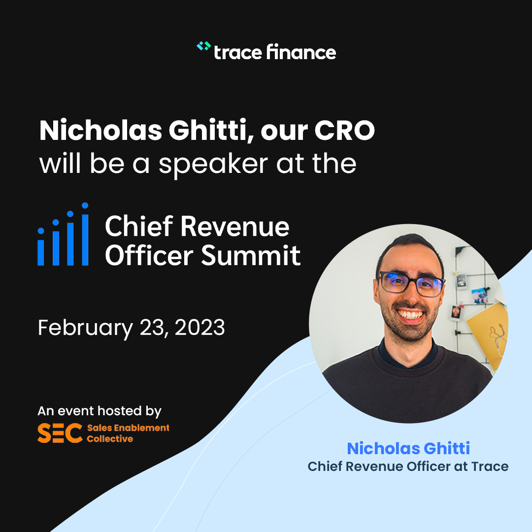 Trace Finance (@financetrace) on Twitter photo Nicholas Ghitti, our CRO, will be a speaker at the Chief Revenue Officer Summit. He will be joining the "Maximizing the use of data and analytics to drive growth" panel on February 23rd. 
Reserve your seat: …rtual23.chiefrevenueofficersummit.com Nicholas Ghitti, our CRO, will be a speaker at the Chief Revenue Officer Summit. He will be joining the "Maximizing the use of data and analytics to drive growth" panel on February 23rd. 
Reserve your seat: …rtual23.chiefrevenueofficersummit.com