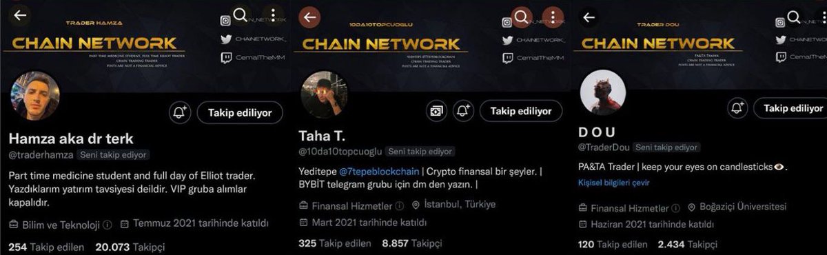 Chainetwork_'s tweet photo. Dün yayınımızda duyurduğumuz Chain Trading oluşumunu resmen
başlatmış bulunuyoruz.
Ekibimize katılan başarılı
traderlarımız var. @traderhamza,
@10da10topcuoglu ve @TraderDou
'da artık bizlerle birlikte.Çok güzel
işlere imza atmaya geliyoruz. Bizce arka planlar çok yakıştı sizce? https://t.co/hEY9sxO6NV