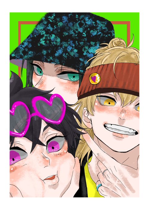 「cheek squash multiple boys」 illustration images(Latest)