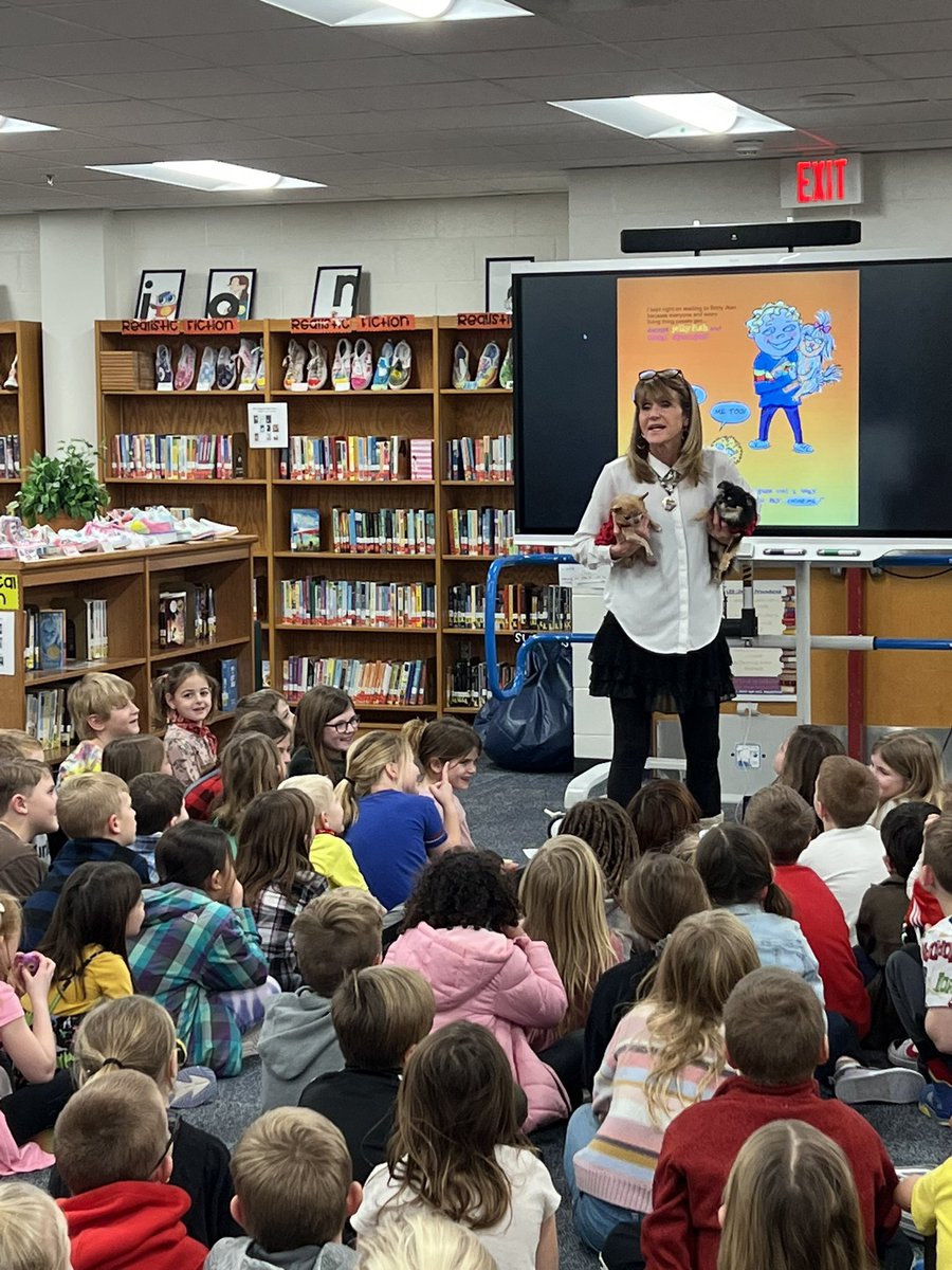 LES LOVED having @juliacookonline and her super cute pups today! All grade levels were able to hear her read and explain some of her amazing books. What a treat!