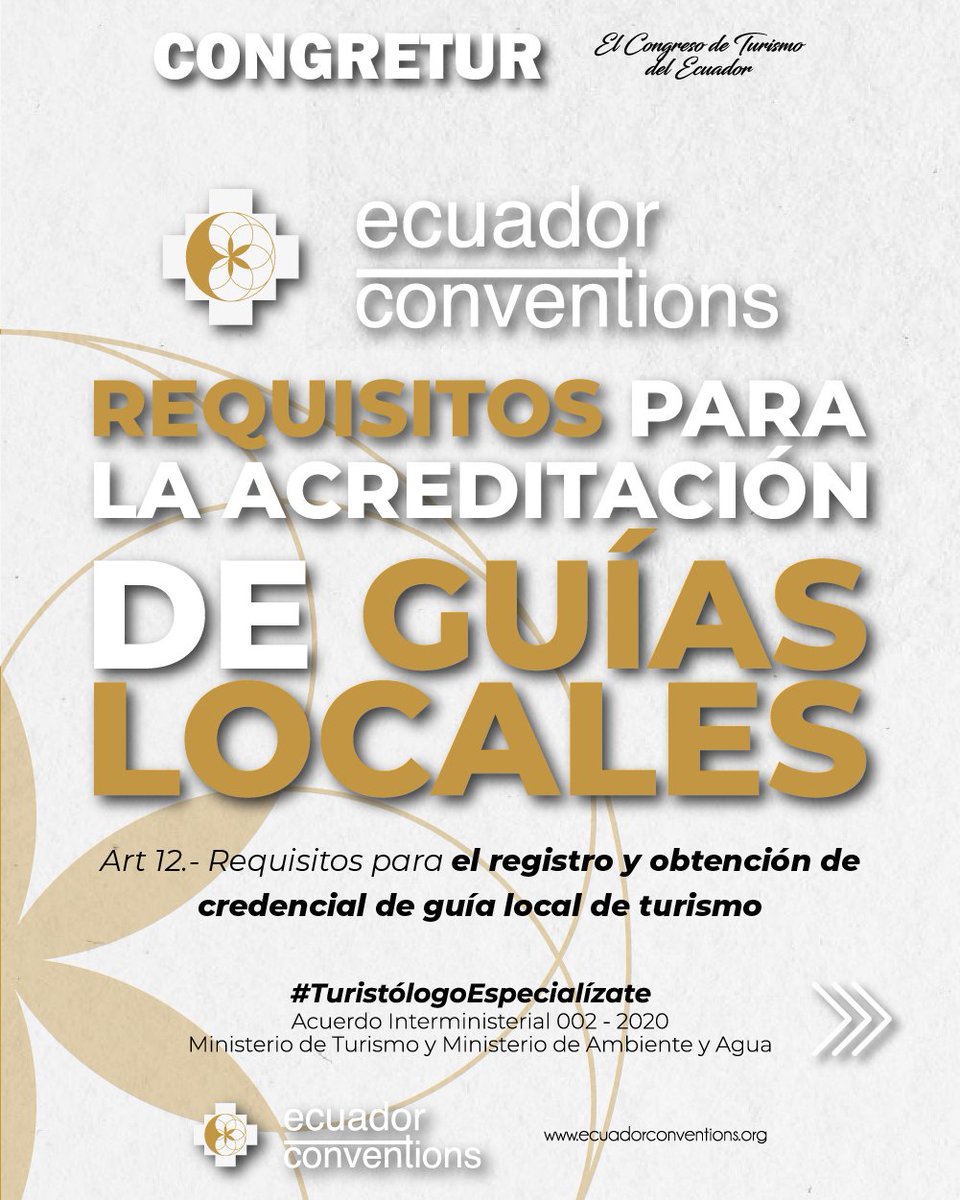 GuíasLocales esto es para ti!!

Te dejo en este informativo toda los requisitos  que debes cumplir.

Visita el siguiente enlace 
ecuadorconventions.org/requisitos-cre…