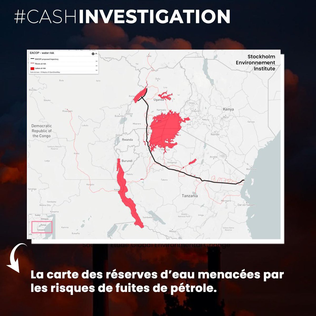 Il faut absolument arrêter le méga-projet pétrolier #EACOP, une véritable bombe climatique et humaine développée par #Total !

Des révélations hallucinantes ce soir sur #CashInvestigation 📺

#StopEACOP