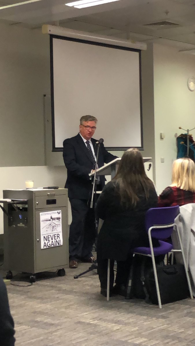 Regional Political Officer @neilsmithgmb and GMB Union councillor @ann_obyrne humbled and honoured to read survivors testimony's on behalf of the region at @nwuaf7 Holocaust Memorial Day Commemoration 2023 #NeverAgain #StandTogether 🕯️ @PaulMaccaGMB