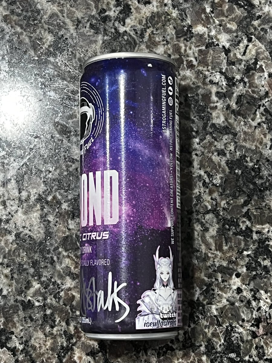 Astrogamingfuel's tweet photo. We got a lovely Autographed Can of #Astrogamingfuel from the lovely @iseultastralis ! Very excited https://t.co/P4mdx9uvwZ