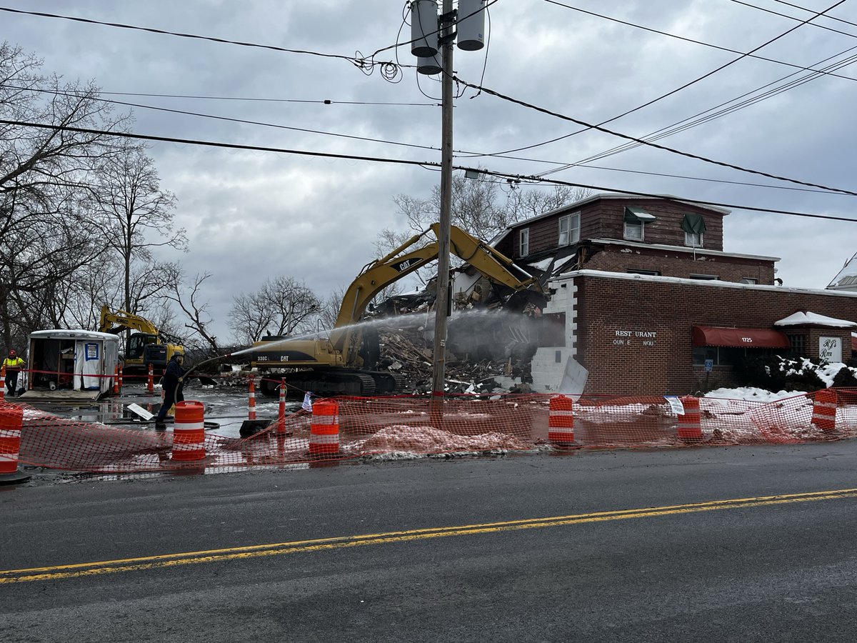 Demolition underway today, Jan. 26, on Van Vranken Avenue in the City of Schenectady’s northside neighborhood.