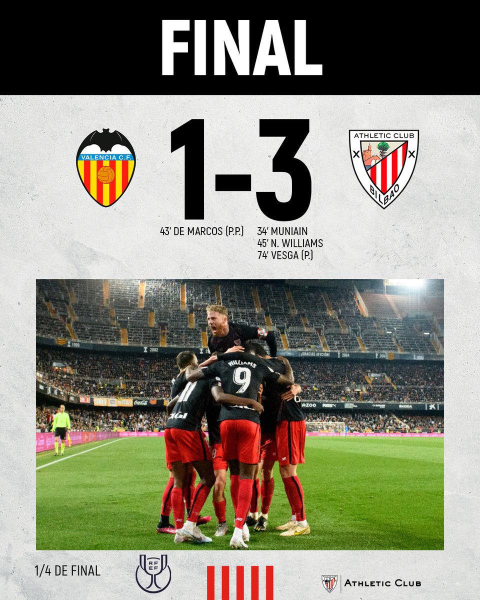 ¡¡ESTAMOS EN SEMIFINALES!! 🏆

Gooooazeeeen Athletic‼️

#ValenciaAthletic #AthleticClub 🦁