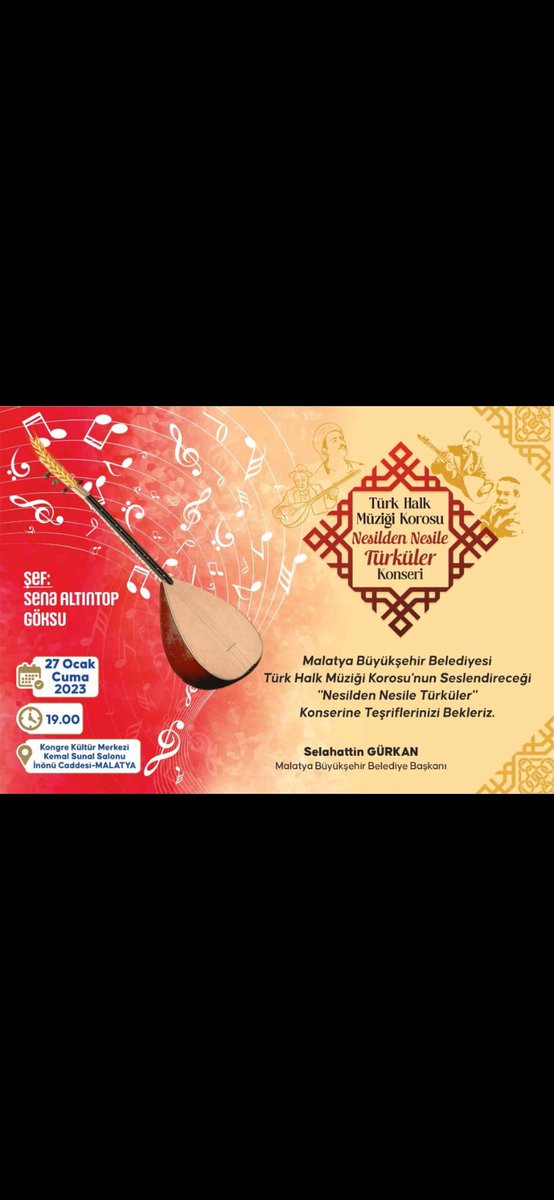 Konserimiz yarın akşam 7 de
Kongre Kültür Merkezi 'nde
Kemal Sunal Salonu' nda
#halkmüziği