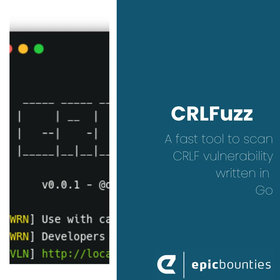 Meet the fastest ⚡CRLF vulnerability scanning tool written in Go. The installation is easy. You can download ⬇️ a prebuilt binary from the releases page, unpack and run it! Try it and learn more about this tool. 🤝 👌 >> buff.ly/3XZYWxz