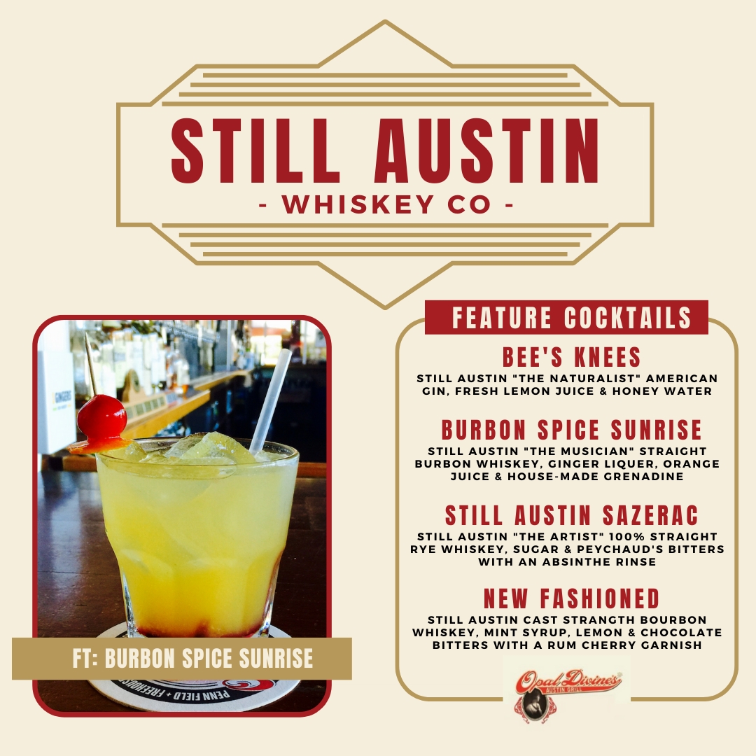 OpalDivines's tweet photo. Cheers to you! Come try out our featured cocktails. Did we mention they are on the Reverse Happy Hour special from 9-11pm?? Come see us!🙌🍻 
Shout out to @stillaustin @StillATX  🤩
#OpalDivine #familyowned #austin #texas #craftbeer #austinsbesthappyhour #happyhour #cheers https://t.co/1HPgFLCzId