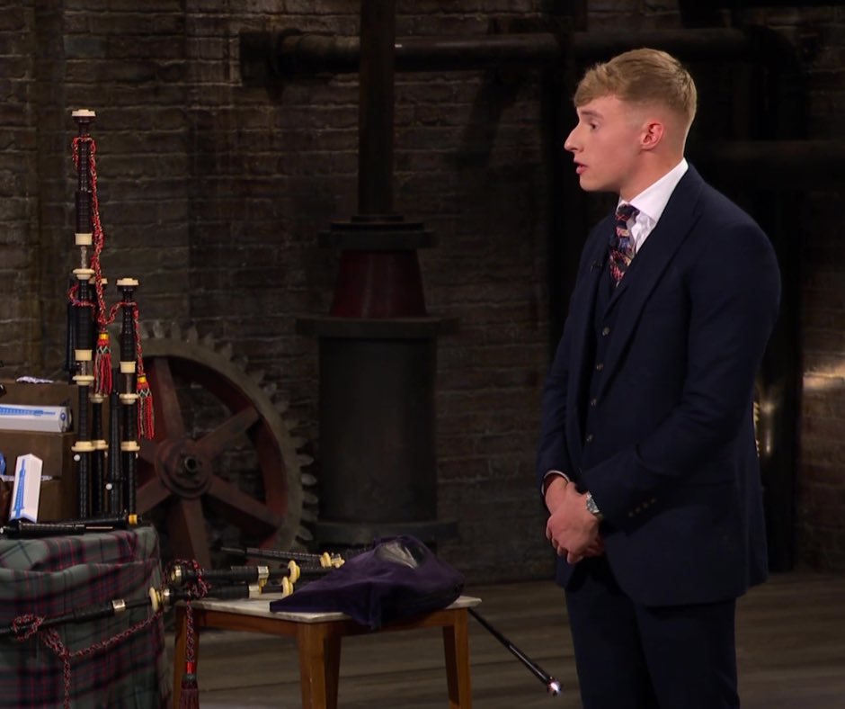 RobbieMacisaac's tweet image. Watch me appear on BBC Dragons’ Den, Thursday 2nd February at 8pm!!
 
I can’t say much more, so make sure you tune in to discover what the Dragons thought about Bagpipe innovation.
 
#bagpipes #dragonsden #peterjones #stevenbartlett #deborahmeaden #saradavies #toukersuleyman