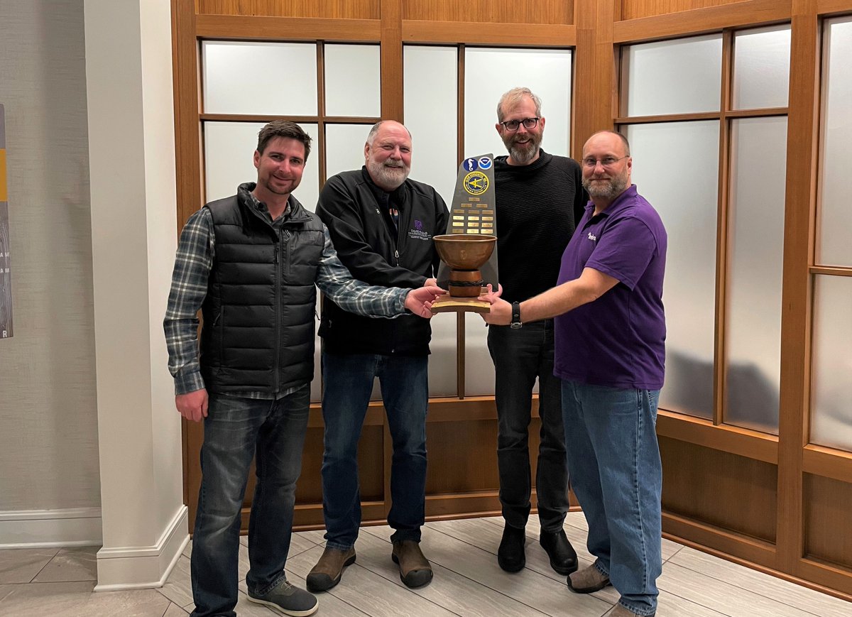 dea_marine's tweet photo. The DEA team, including a member from Leidos, was the first contractor team to take home the trophy at the @NOAA Hydro Bowl! This time-honored tradition, started by the late Rear Admiral Richard Brennan, is the highlight of the annual NOAA Field Procedures Workshop. https://t.co/0t6HR9mxa0