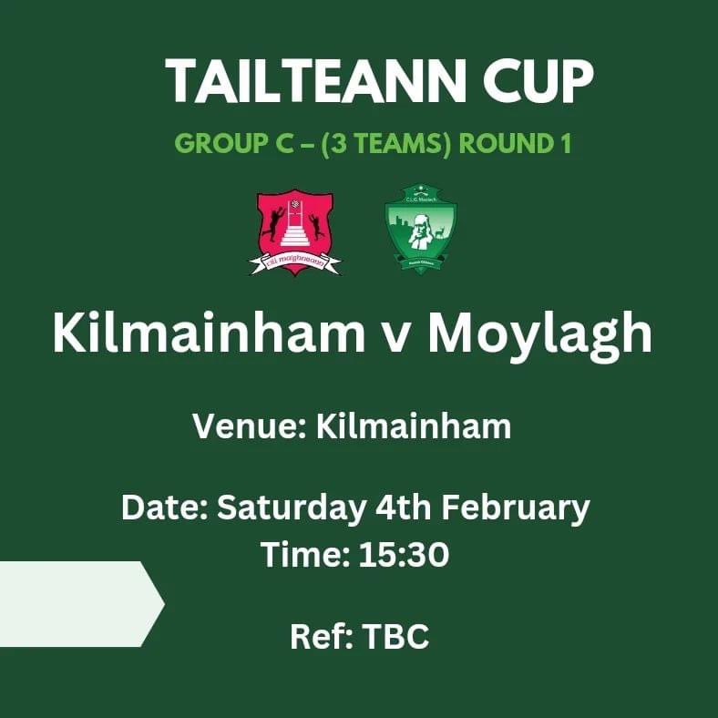 Football is back! 

Lads have their first round of the Tailteann Cup on Saturday the 4th Feb away v <a href="/kilmainhamgfc/">Kilmainham GFC</a> at 3:30pm. Wishing the lads the best of luck 🟢⚪️🟢⚪️