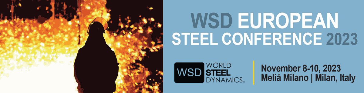 Registration is now open. tinyurl.com/yy8vtyu3
2023 is poised to be a challenging year, what might 2024 look like? Join us in Milan this Nov. for the WSD European Steel Conference as we look ahead to the next set of opportunities and challenges for the industry. #steelevent