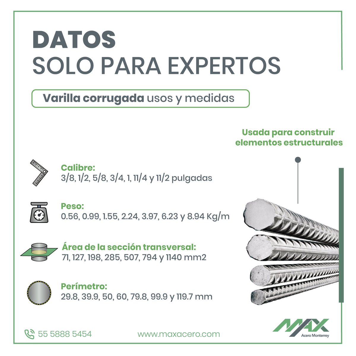 MaxAceroMty's tweet photo. Descubre datos que solos los expertos conocen sobre la #VarillaCorrugada, encuentra más detalles de este producto de #AceroCorrugado en el enlace del primer comentario.
 
Si ya sabes para qué la usarás, llámanos y cotiza gratis:
55 5888 5454

 #Construcción #Arquitectura #Varilla https://t.co/C73UtfMnvL
