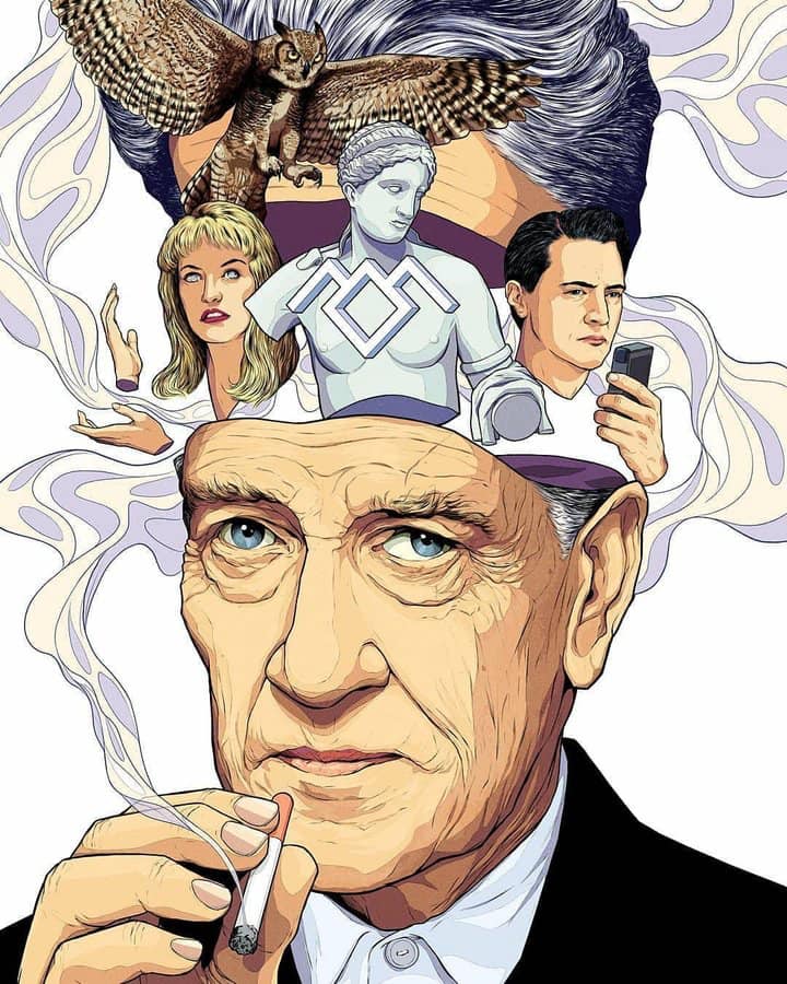 #TwinPeaks Art - "From the Mind of David Lynch" Illustration by Matt Chu (2022)  #DavidLynch