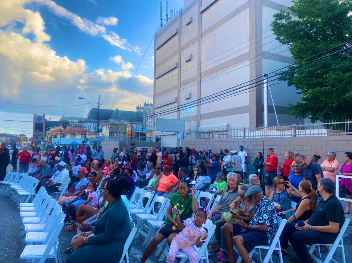 ChambersMedia_'s tweet photo. The citizens of Port of Spain and visitors to Trinidad and Tobago have come out in their numbers to support @bp_TandT Renegades this evening, as we prepare for the Symbolic Designation of Renegade Way (Charlotte St. between Oxford &amp; Park Sts.)!

#POSCC
#steelpan
#TrinidadCarnival https://t.co/tQzw8fL9A0