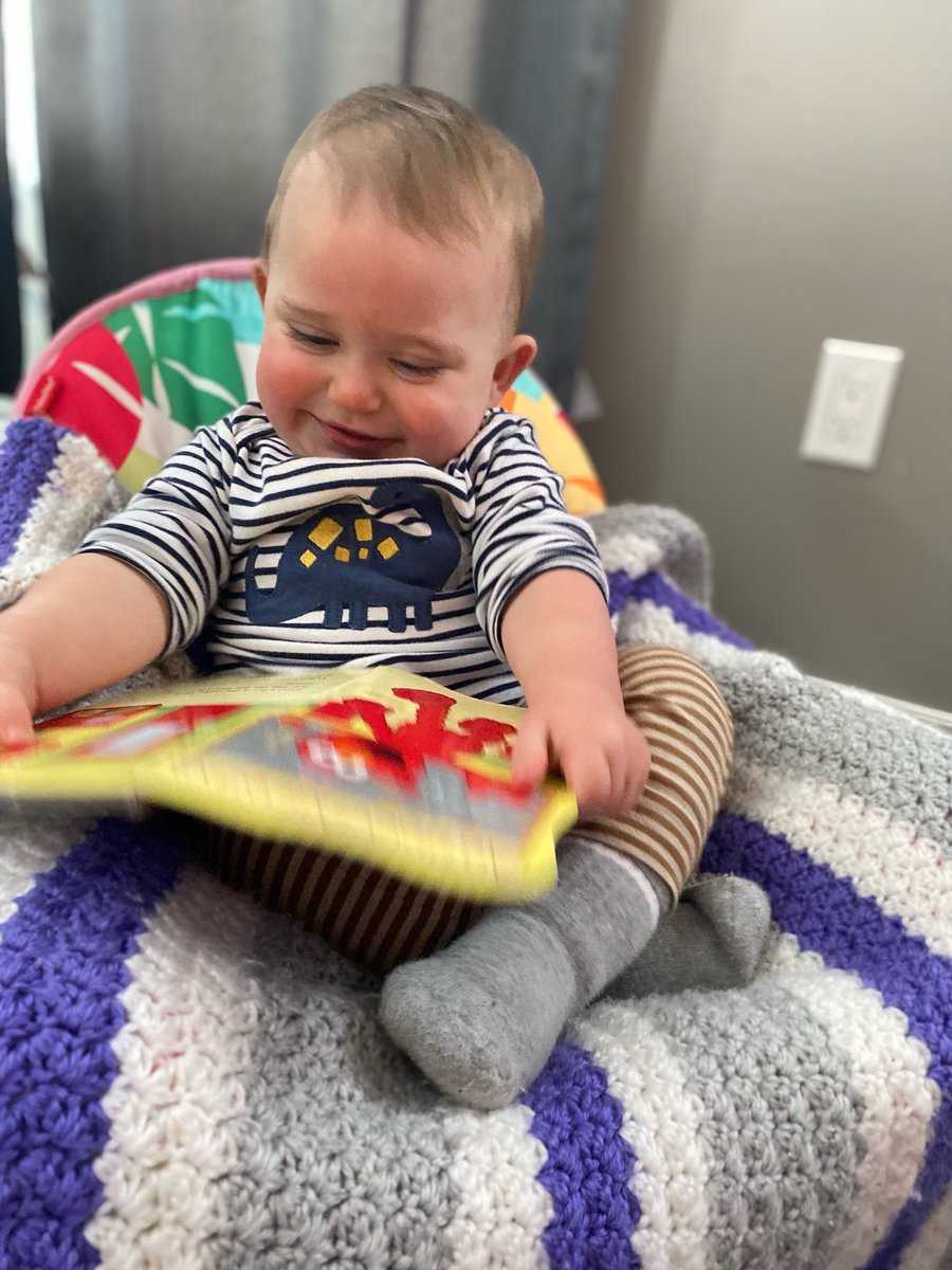 Bryson just loves reading to us. Sadly we don’t understand his language but we pretend we do. 😂🥰🤗