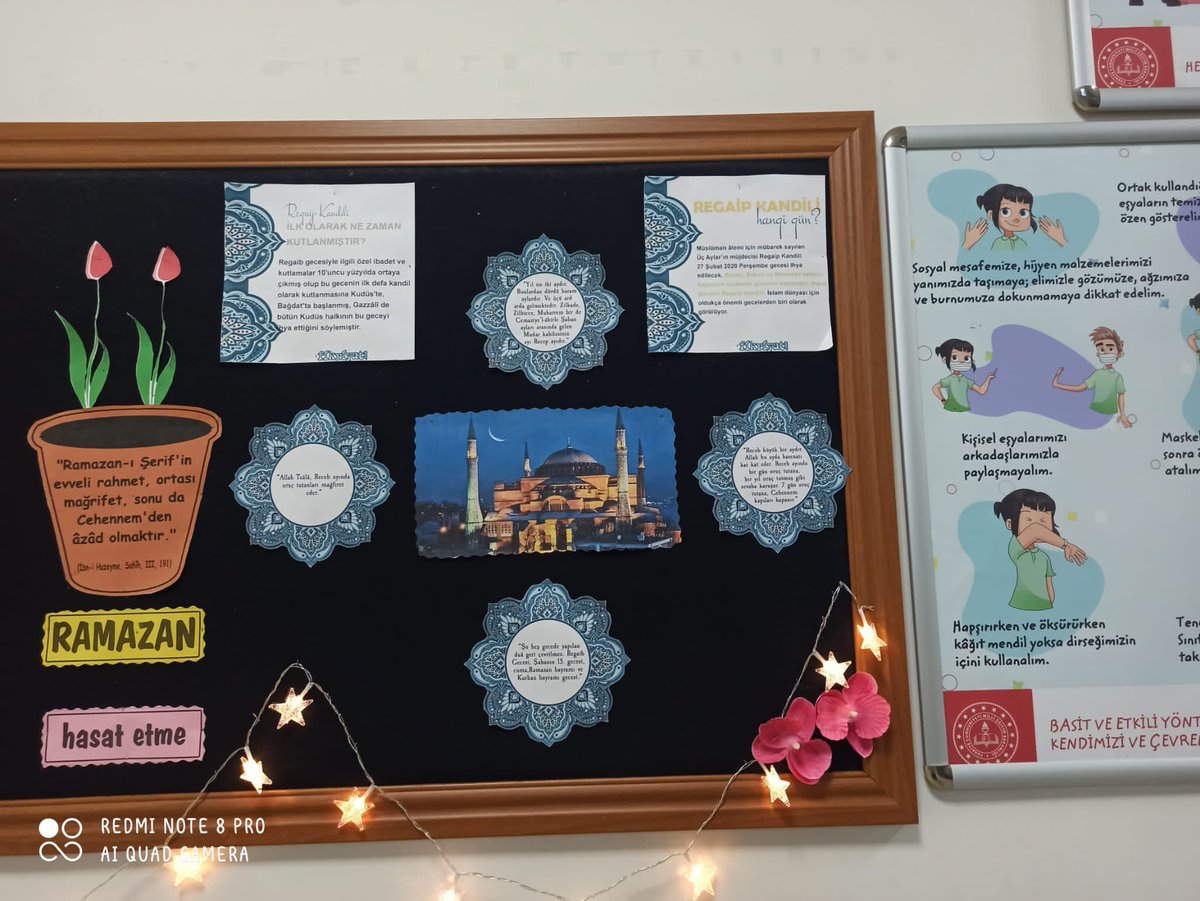 KizProje's tweet photo. Regaip Kandilimiz mübarek olsun. İHL Meslek Dersleri Öğretmenlerimiz Arzu MECE ve Eda Nur KAYA’ya (tatilde) okulumuzu bu güzel panoya kavuşturdukları için teşekkür ediyoruz. @karabukilmem @karabukmem_arge https://t.co/BgAmg0hJKx