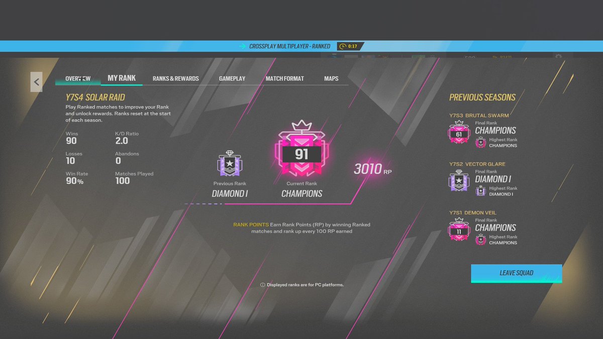 SpoitR6's tweet photo. 100 games club https://t.co/RdfqpaFEIY
