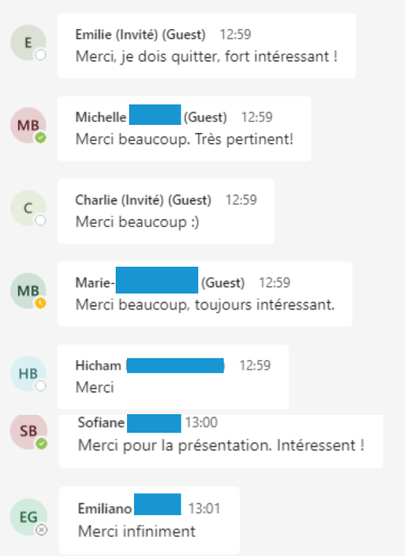rh_kara's tweet photo. Merci à tous nos participants de notre webinaire pour vos bons mots. Vous étiez prêt de 120 personnes pour cette présentation sur les indicateurs de roulement présenté par @AndreeLaforge et @Emmy.

Vous voulez participer au prochain ?https://t.co/xuSZ2lMSXp https://t.co/p0QfcjqGzM