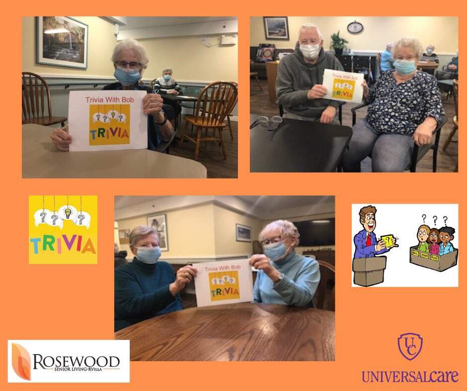Bob a Resident at Rosewood RVilla recently hosted his first Trivia Time.  The Residents enjoyed all the categories he created.Bob carefully created the categories based  History, Geography, Ripley and Rosewood RVilla.
#UniversalCare #Retirement #rosewoodrvilla #triviatime
