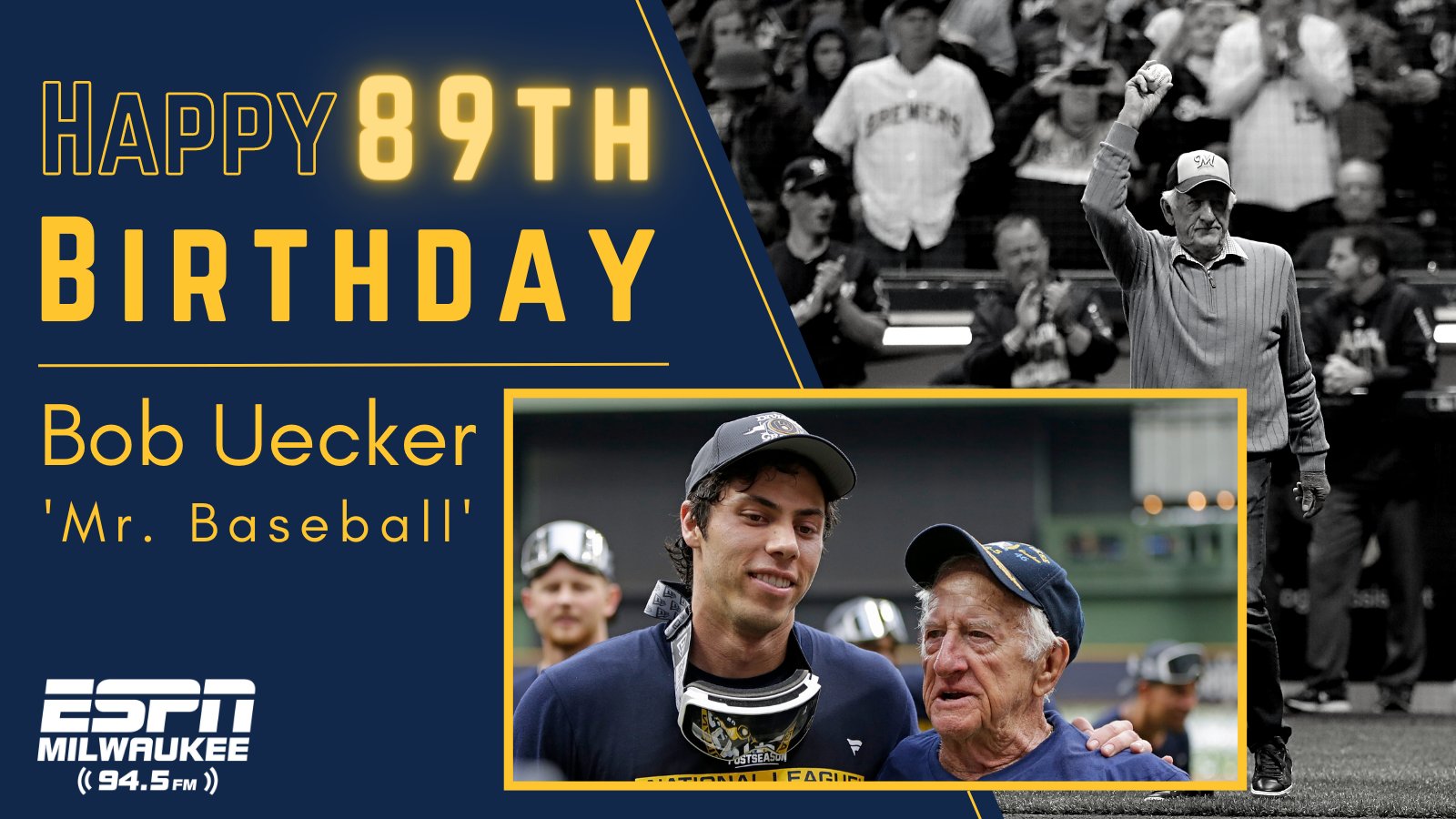 ESPN Milwaukee on X: Happy 89th Birthday to Mr. Baseball himself, Bob  Uecker! #Brewers  / X