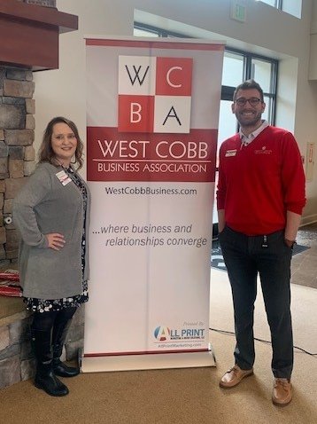 GeorgiaCredit's tweet photo. Kathy and Chandler were excited to attend the first West Cobb Business Association luncheon of the year today! Both Kathy and Chandler serve on the #WCBA board. #DoYouCU #Community #WestCobbBusinessAssociation https://t.co/xCqL67mqrS
