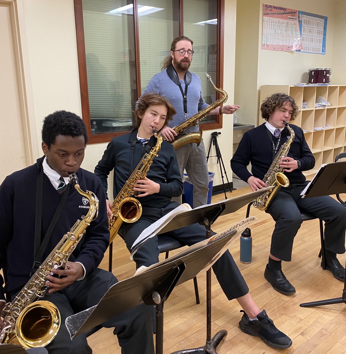 AshburyMusic's tweet image. Our Gr 9 music students had the chance to work with local specialists this week. This is so valuable as all instruments are unique! @ashburycollege #skillbasedlearning