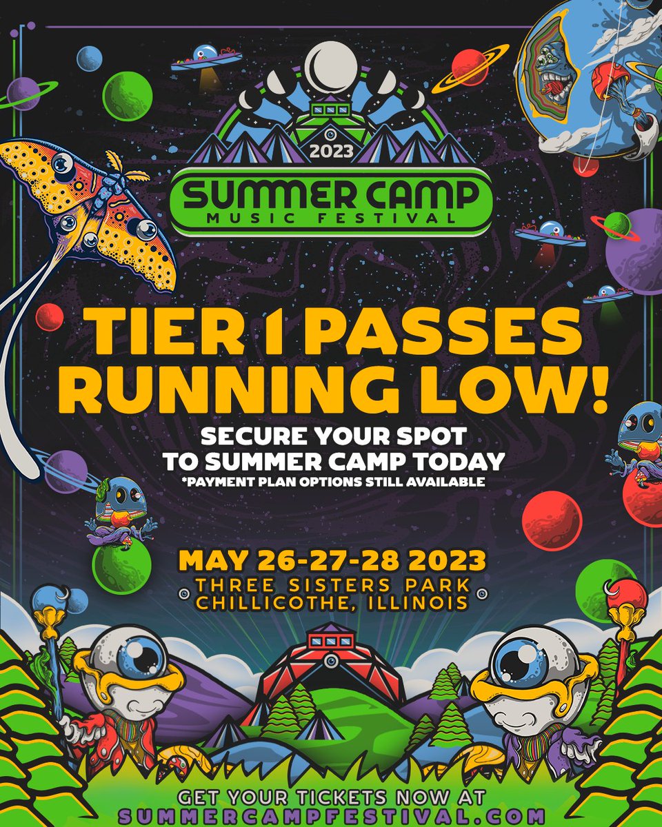 Tier 1 Passes are running low 🚨 We can tell you're all ready for #SCamp23 and current prices won't last much longer at this rate. Make the best decision you've made today, lock in your ticket and prepare for the throwdown this Memorial Day Weekend 🧚‍♂️

➡️ SummerCampFestival.com